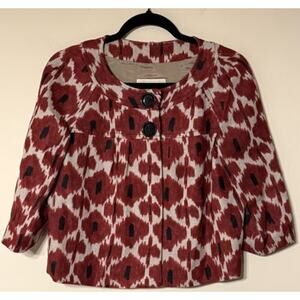 Michael Michael Kors Petite S 100% Linen Cropped Jacket Boho Luxe Quiet Luxury